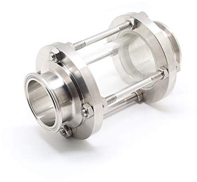 QiiMii 2 SS304 in-Line Sight Glass with Clamp End, Flow Sanitary Straight Sight Glass Tri-clamp