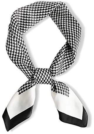 LumiSyne Seidenschal Damen Klassisch Hahnentritt Quadratischer Schal Weiche Warmer Maulbeerseide Französische Art Kopftuch Geschäfts Stil Mode Dekoration Bandana Haarband Frühling Herbst