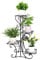 Flower Holder Racks, Metal Flower Display Stand Outdoor Garden Plant Holder with 4 Tier Shelves for Indoor Black