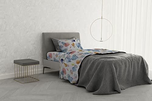 Italian Bed Linen MB Home Basic “Dafne” Bettwäsche-Set, Colibrì, Einzelbett
