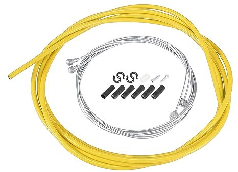 X AUTOHAUX 2.5m Bike Inner Brake Cable Wire Housing Kit Mountain Bike Yellow