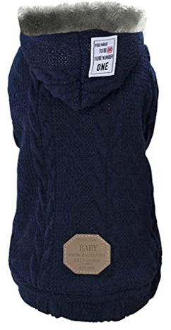 Hunde Pullover Hunde Kleidung Hoodie Wollpullover mit Mütze Winter Warmer Rollkragen Pullover Fleecemantel für Kleine Hunde Mittelgroße Hunde Katze