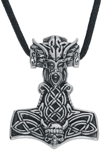 etNox hard and heavy Martillo de Thor Unisex Collar Plateado acero inoxidable