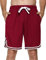 Litherday Shorts Herren Sportshorts Kurz Hosen Streifen Jogginghose Sommer Traininghose mit Taschen Elastischer Bund und Atmungsaktive Shorts zum Fitness, Running, Gym, Basketball, Rot, S