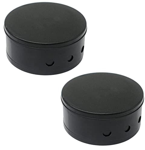 2x Abdeckdose ø 70x31mm Kunststoff Verteilerdose matt incl. Holzschrauben und 3-Loch Zugentlaster (Schwarz)