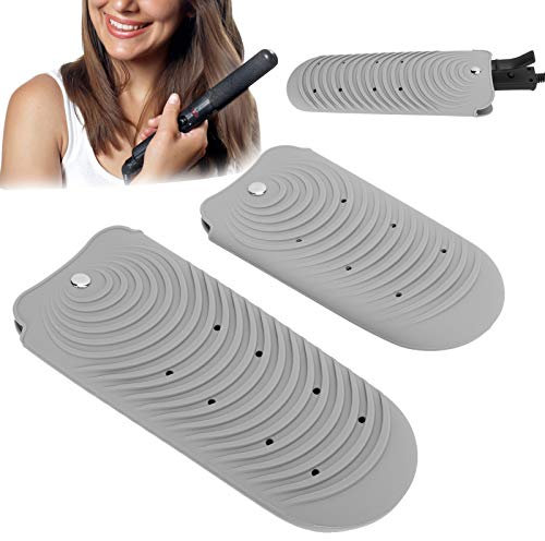 Funda para Alisador de Pelo, Resistente Al Calor, Funda de Silicona Resistente Al Calor, Funda para Plancha de Pelo, Bolsa de Almacenamiento de Silicona para Peluquero, Hogar, Rizadores de Pelo(gris)
