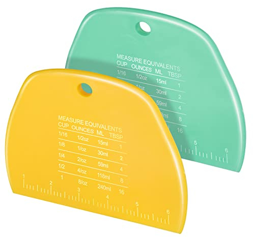 Teenitor 2 Pieces Dough Scraper, Dough Cutter Bench Scraper, Dough Scrapers Multipurpose Food Scrapers for Dough, Cake, Bread