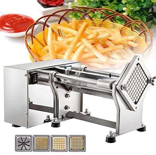 HNCXHX Electric French Fry Potato Cutter Machine,Slicer Chipper Commercial Automatic Industrial Kitchen Restaurant Use Stainless Steel 3 sizes of replaceable Blades