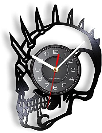 Smotly Vinyl-Wanduhr, Totenkopf-Muster-Form Digitale Wanduhr, Wanduhr Geschenk für Wand-Persönlichkeitsdekoration.