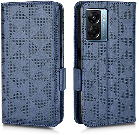 HAOYE Leather Folio Funda para OPPO A57s / A57 4G, PU + TPU Flip Carcasa de Cuero Libro Protector con [Magnético] [Soporte Móvil] [Ranuras para Tarjetas], Bleu
