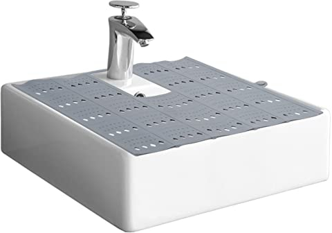 Clevarit Waschbeckenabdeckung Silikon: Mehr Platz im Bad schaffen, Mobile Make-up-Matte für Beautypflege und Rasur. Einsatz in Bad, Hotel, Camper, Ferienwohnung