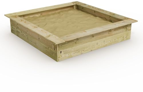 WICKEY Sabbiera in legno King Kong 145 x 145 cm per bambini in giardino