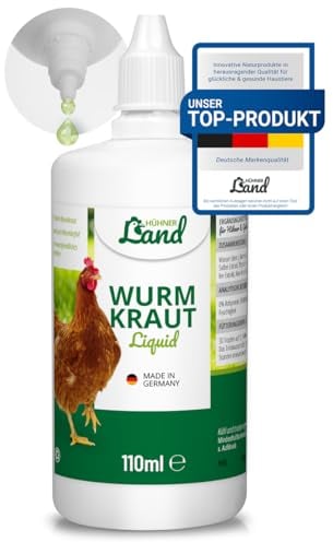 HÜHNER Land Wurmkraut Liquid 110ml für Hühner & Geflügel, Wurmkur sekundierend für Hühner, natürliche Rezeptur, Wurmmittel sekundierend, kein Anthelminthikum
