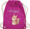 Turnbeutel Rucksack - Tiere - Eichhörnchen Eichhorn Squirrel - Unisize - Fuchsia - stoffbeutel kindergarten kita baumwolle beutel personalisierte geschenke name sportbeutel kinder