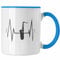 Trendation - Saxophon Tasse Geschenk Herzschlag Saxophonist Kaffeebecher Geschenkidee Lustig (Blau)