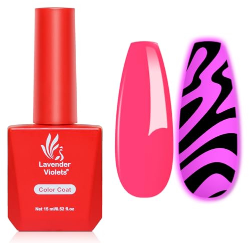 Lavender Violets 15ml Gel Nagellack Im Dunkeln leuchten Weihnachtsfarben UV LED Einweichen Nagellampe Aushärten Maniküre Pediküre Größerer Inhalt Salon Qualität Lleuchtend Rosa A0203