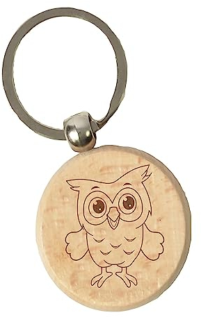 CHICCIE personalisierter Anhänger aus Holz Eule 4cm - Schlüsselanhänger Namen
