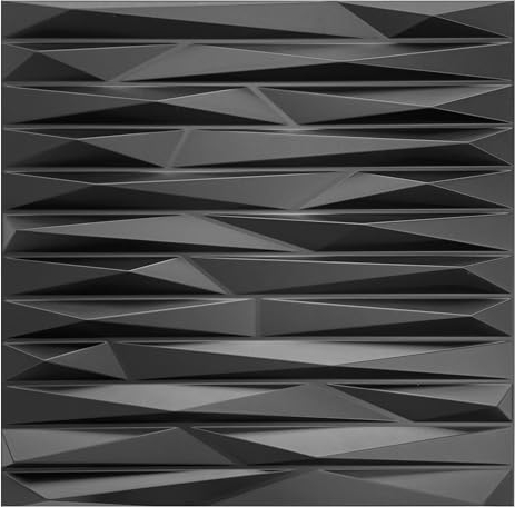 12 pièces 3D panneaux muraux & plafond, 50cm x 50cm en plastique PVC, Mur 3D, Plafond 3D, revêtement mural, Salle de jeux, 3m² - 1mm d'épaisseur