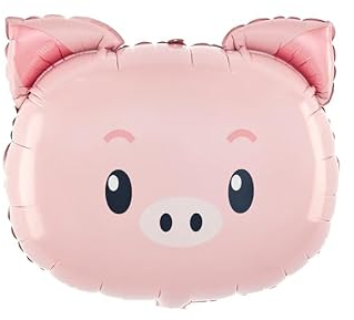 Folienballon * SCHWEIN * als Deko für Geburtstag und Party | 56.4x52.6cm groß | Kinder Kindergeburtstag Partydeko Luftballons Ballons Tier