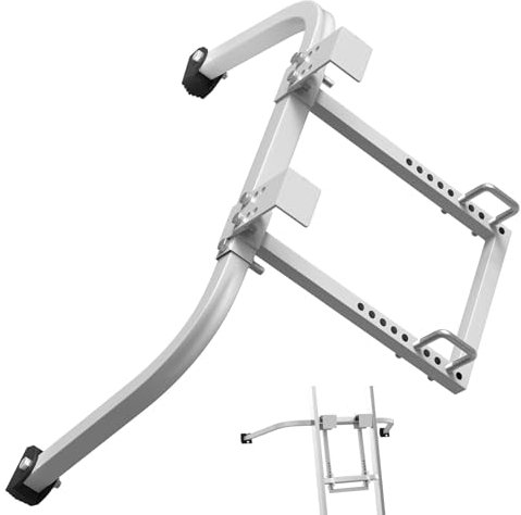 Ladder Stabilizer Silver Steel Ladder Hooks for Roof Extension Heavy Duty Roof Adapter Universal with Load Capacity of 500 LB (43 x 41 x 9 cm)