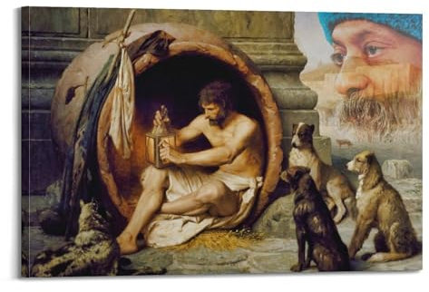 ADovz Diogenes Poster von Jean Léon Gérôme, dekoratives Gemälde, Leinwand, Wandkunst, Wohnzimmer, Schlafzimmer, 30 x 45 cm