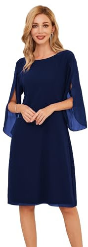 Femme Robe D'été Sexy Mini Robe Épaules Courte Robe de Printemps Manches Longues Bleu Foncé L Grande Taille