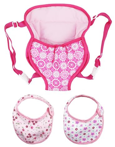 NyxSeat Porte-poupée 1 pièce avec 2 bandanas à salive - Porte-poupée - Bandoulière réglable - Mini jouet pour filles et garçons.