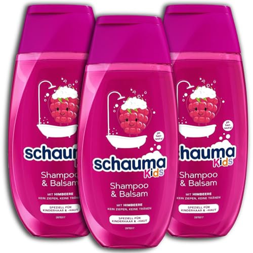 3 er Set Schauma Kids Himbeere Shampoo & Balsam 3x 250 ml