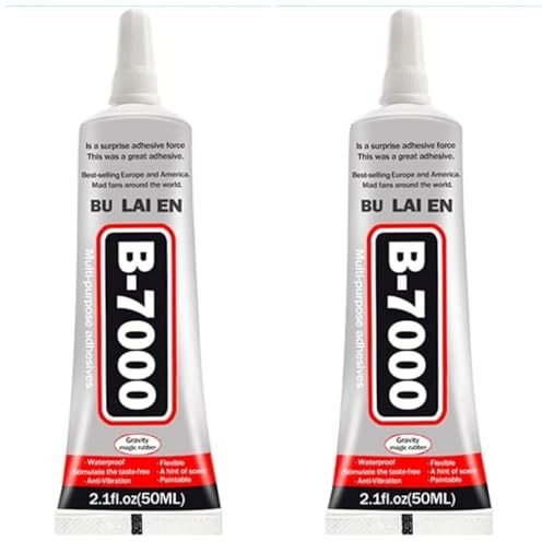 B7000 Glue Super Glue Transparent Paste Adhesive Multi-Function Repair Glues Suitable for Phone Jewelry Glass Wood Metal Fabric (2X50ML)