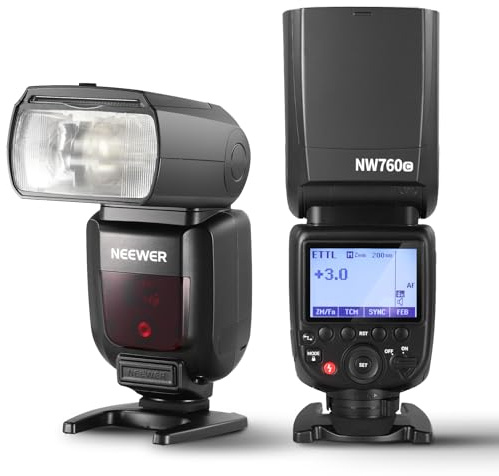 NEEWER NW760-C TTL Flash Speedlite Compatible with Canon DSLR Cameras, 76Ws GN60 2.4G 1/8000s HSS Speedlight, TCM Conversion, 230 Full Power Flashes, 0.1-2.7s Fast Recycling Flashlight