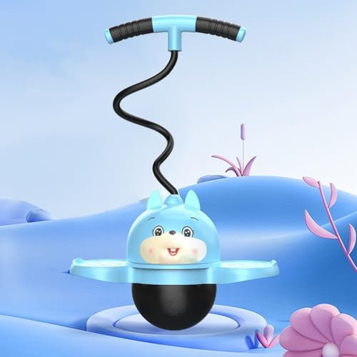 TQUEG Der Pogo Jumper mit Griff und Kugelpumpe ist mit Einer Luftpumpe zum Training und Balancieren Einer maximalen Belastbarkeit von 100 Kilogramm ausgestattet (Rabbit Blue)