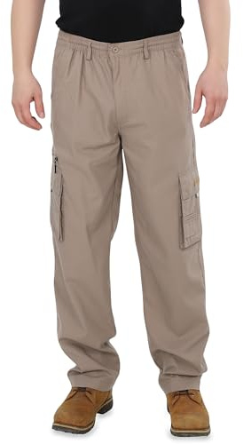 Ben Creek - Herren Cargohose - Outdoorhose aus Baumwolle - Lange Freizeithose mit Multitaschen - unifarbene Basic Utility Hose QDA13