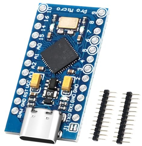 Pro Micro con 32U4 Chip Placas de Desarrollo Binghe Pro Micro 5V/16MHz Microcontroladores Placas de Desarrollo Actualizador USB autónomo Typ-C Interfaces Compatible con Arduino