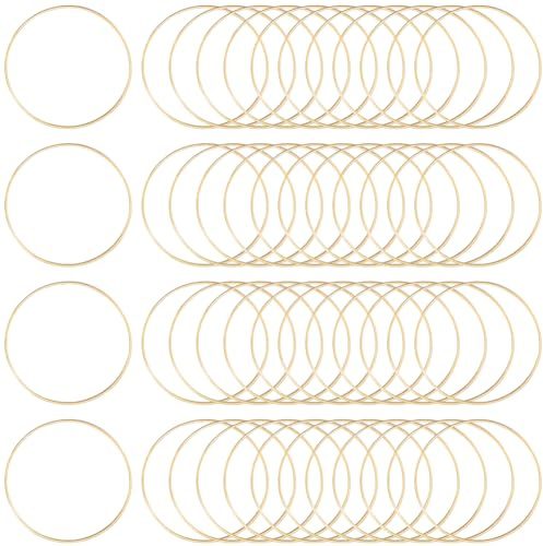 SOFPLATE 50 Stück 5Goldene Verbindungsringe 50mm Ohrring Zubehör Ringe Goldene Messing Kreise Glieder Offene Lünettenrahmen Ringe Für DIY Schmuckherstellung Kunstkreation Geschenk Ohrring Halskette
