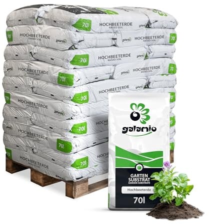 GALAMIO Hochbeeterde 2.100 L (30 x 70 L) 1 Palette | Organisch gedüngte Erde mit Kompost für Hochbeet, Kräuter und Gemüsepflanzen