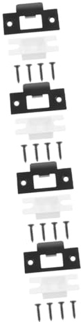 PLAFOPE 4sets Door Strike Plate Extended Tongue Lock Plate for Front Door Reinforcement Kit