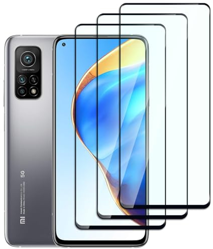 Dlxiks 3 Stück, Panzer Schutz Glas für Xiaomi Mi 10T 5G / Xiaomi Mi 10T Pro 5G, 9H Härte Schutzfolie, Anti-Kratzen, HD Klar Displayschutzfolie