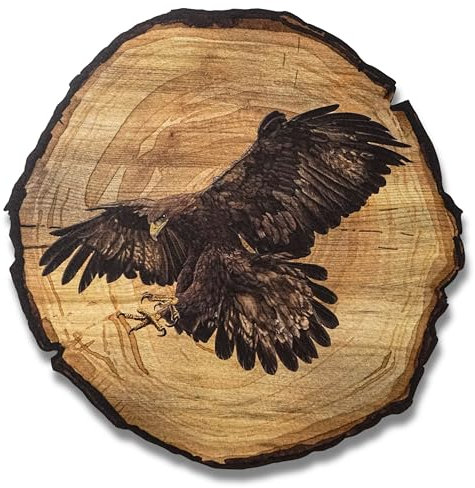 DARO Design - Wandbild Adler Größe 20cm - Kunstdruck aufhängefertig - Wanddekoration Thema Jagd, Natur, Tiere
