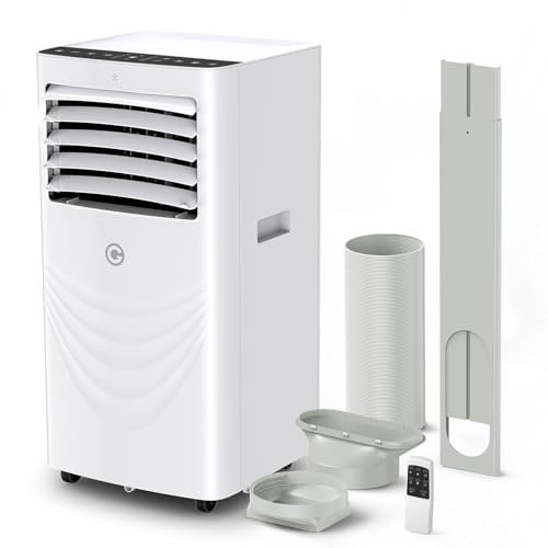 Air Conditioning Unit Portable Air Conditioner 12000BTU 4-in-1 Dehumidifier, Air Supply with 2 Speeds, Digital Display & Remote Control, Auto Swing &Window Kit, 24 Hour Timer for Room Up to 312 sq.ft