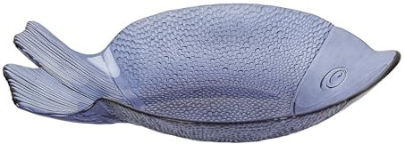 PLATO PEZ VIDRIO AZUL