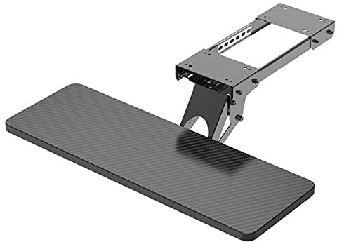 HIQIDI Adjustable Desk Extension Keyboard Tray, Computer Mouse and Keyboard Platform, Under Table Tray, Under Desk Mount Drawer