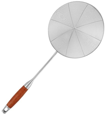 laxreheye Espana de araña para freír, colador de araña de malla de alambre,Espumadera de sopa multifuncional - Espumadera caliente de acero inoxidable, colador de cocina para