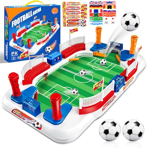 PATEMZON Fußball Brettspiele, Tischfussball Spiele, Kicker-Brettspiel Fußballspielzeug, Kicker Fußball Brettspiel mit 2 Mini-Fußball, Interaktive, Tischkicker Kinder Geschenk für ab 4 Jahren