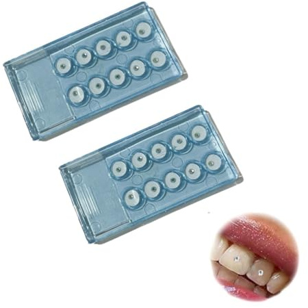 Angelkiss 10pcs 2mm Zahn Zahn Kristall Ornamente Zähne Schmuck Dekoration Nagel Schmuck （bunt 2 Kartons）