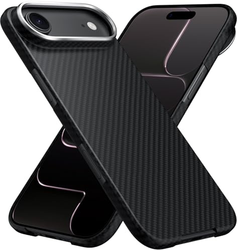 CASEKULT für iPhone Air Hülle Kompatibel mit Magsafe, 600D Aramidfaser Drucken Dünne Carbon Textur Handyhülle Magnetische Schutzhülle für iPhone Air, Angenehmem Griff, Schwarz