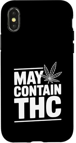 Hülle für iPhone X/XS Kann THC Funny Cannabis Enthusiast enthalten