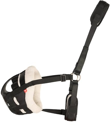 Imperial Riding Fressbremse „Fur Spacious“ geräumig mit Fellrand, Schwarz, Shetty