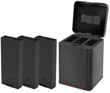 1100mAh Drone Tello Battery+3 Slots Charger With Charging Storage HUB ，Compatible For DJI Flight Accessories(3battery1charger)