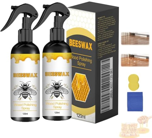 Bienenwachs Möbelpolitur, Bienenwachs Spray für Holzmöbel, Natural Micro Molecularized Beeswax Spray, Möbelpflege Bienenwachs, Natürliches Mikromolekularisiertes Bienenwachsspray für Möbel (2PC)