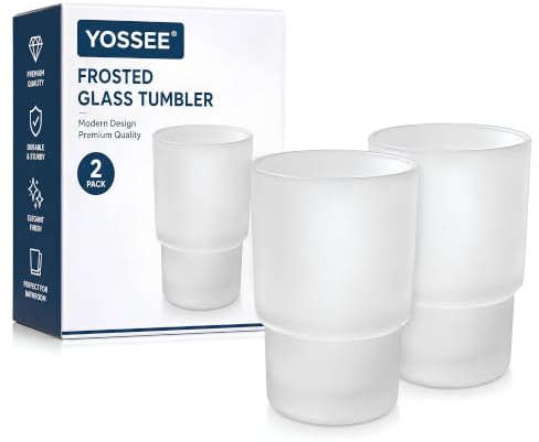 YOSSEE Ersatzglas Badezimmer Becher, Zahnputzbecher Glas, Zahnbürstenbecher | Zahnputzglas, Rasiererhalter, Bleistifte und Accessoire Organizer